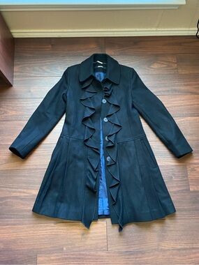 DKNY Wool Blend Long Coat Women XS